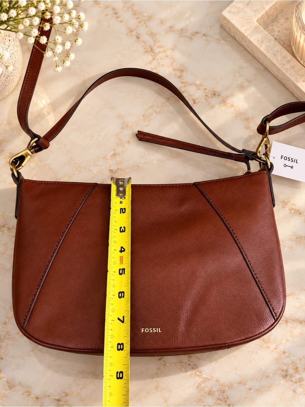 Fossil Women's Leather Skylar Crossbody Purse Handbag - Picture 9 of 11